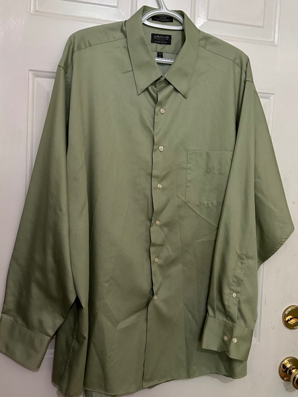 Arrow, Long Sleeve Dress Shirt, XXL 18 34/35, Green